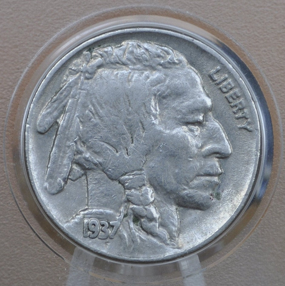 1937 Buffalo Nickel - Chose by Grade VF-BU (Very Fine to Uncirculated) Grades; - Philadelphia Mint - Indian Head Nickel 1937 P Nickel
