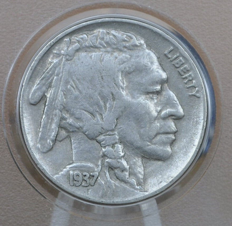 1937 Buffalo Nickel - Chose by Grade VF-BU (Very Fine to Uncirculated) Grades; - Philadelphia Mint - Indian Head Nickel 1937 P Nickel