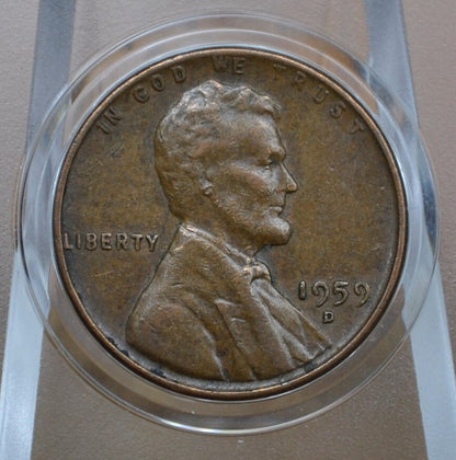 1959 D Memorial Penny - XF-AU Grade / Condition - First Year of Production - Lincoln Cent 1959 D - Collectible Coin (Denver Mint)