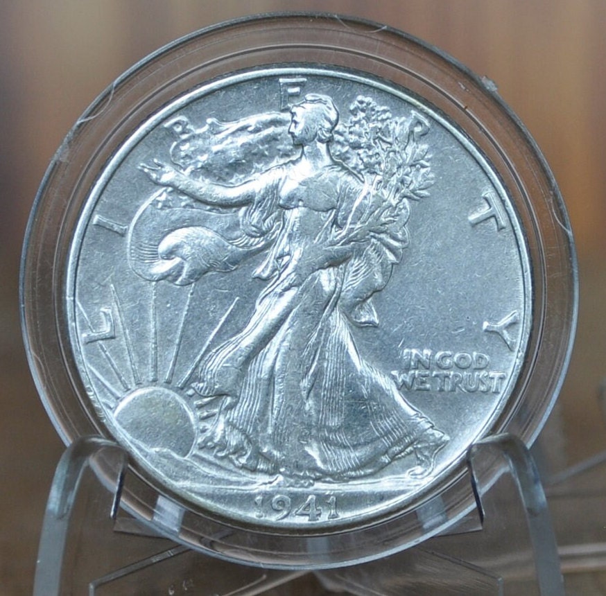 1941 Walking Liberty Silver Half Dollar - Choose by Grade - WWII Era Half- 1941 P Wlh 1941 Half Dollar