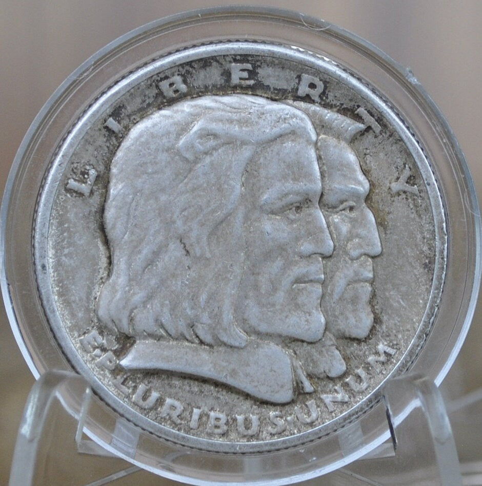 Authentic 1936 Long Island Tercentenary Silver Half Dollar - MS60+ (Uncirculated), Toned - Long Island Commemorative Half Dollar 1936