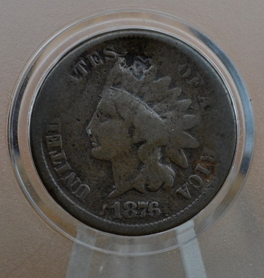 1876 Indian Head Penny - G-VG (Good to Very Good) Grade; Choose by Grade - Indian Head Cent 1876 - Good Date, Harder to Find