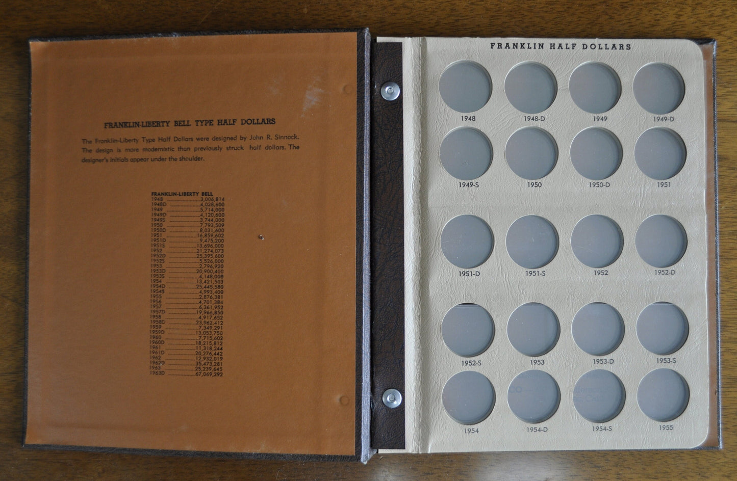 Dansco Half Dollar Albums, Liberty Walking, Franklin, Kennedy - Multiple Types, Used and New 7165 Dansco Album 7160 7161