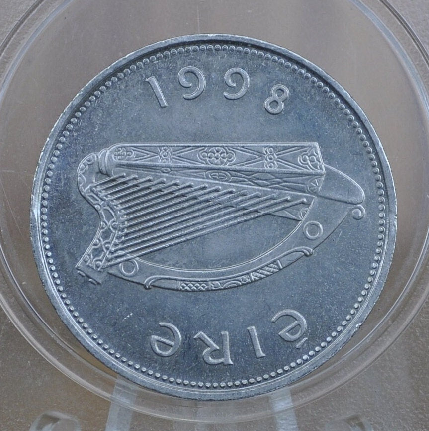 1990s Irish 1 Punt Pound Coin - Great Condition - 1990 One Pound Coin Ireland / UK - Stag Design Irish Coins - Erie 1990, 1999, 1994, 1998