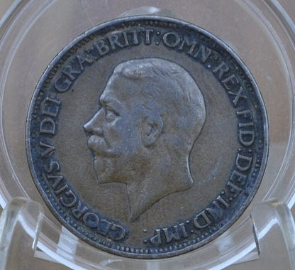 1932 Great Britain Half Penny - XF (Extremely Fine) Condition - UK Half Penny 1932 - King George 1/2 Penny Bronze - ha'penny 1932