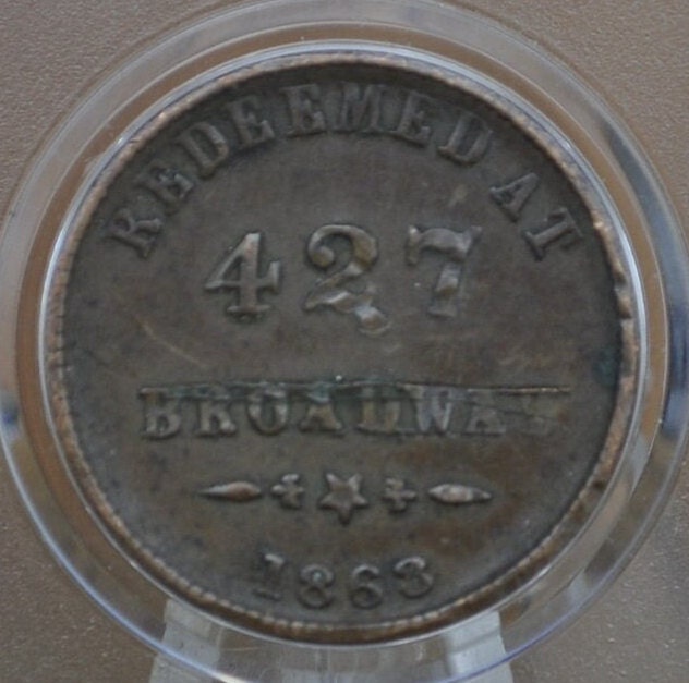 1863 Civil War Tokens - Store Cards / Merchant Tokens - 1860s Civil War Store Cards