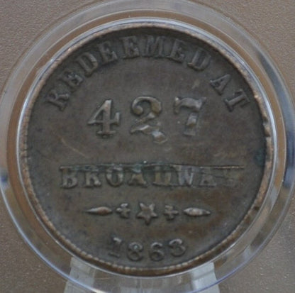 1863 Civil War Tokens - Store Cards / Merchant Tokens - 1860s Civil War Store Cards