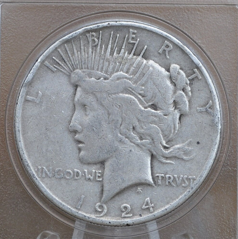 1924-S Peace Silver Dollar - Choose by Grade - 1924 S Silver Dollar - Lower Mintage - 1924S Silver Dollar Peace -San Francisco Mint