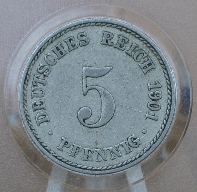 1901 German 5 Pfennig Deutsches Reich - Great condition - Second Reich of Germany 1901 German Coin - Five Pfennig 1901