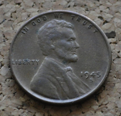 1945 P,D,S Wheat Pennies - Choose by Mint & Grade - 1945 S Wheat Ear 1945 D Wheat Back 1945 Penny - WWII Era Coin