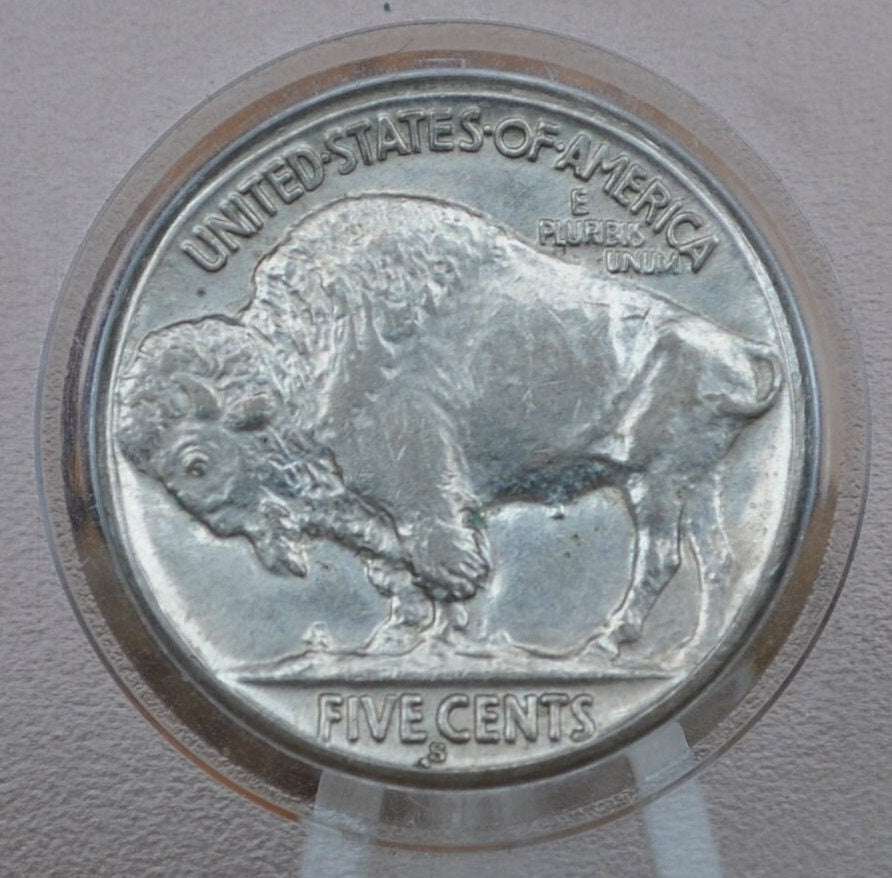1936-S Buffalo Nickel - Choose by Grade VF-BU (Very Fine to Uncirculated) - San Francisco Mint - 1936 S Indian Head Nickel 1936 S