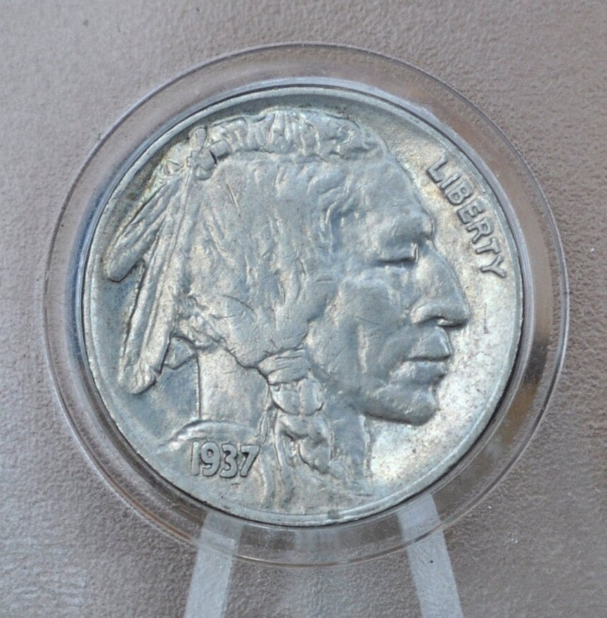 1937 Buffalo Nickel - Chose by Grade VF-BU (Very Fine to Uncirculated) Grades; - Philadelphia Mint - Indian Head Nickel 1937 P Nickel