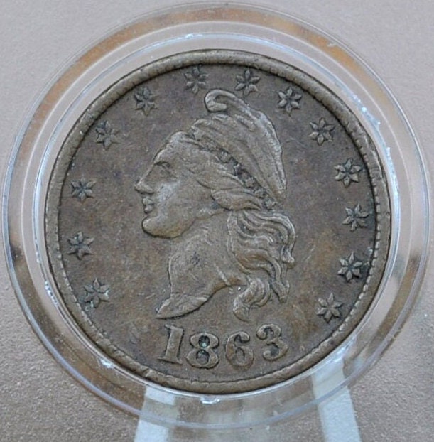 1863 Civil War Token - Our Country - VF+ Grade / Condition- 13 Star Patriotic CWT - Great Overall Condition