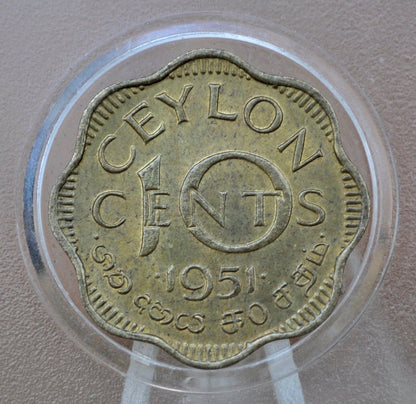 1951 Ceylon Two Cents - XF (Extremely Fine) Condition - King George - UK 2 Pence 1951 Sri Lanka - 2 Penny Coin 1951 UK Ceylon Sri Lanka