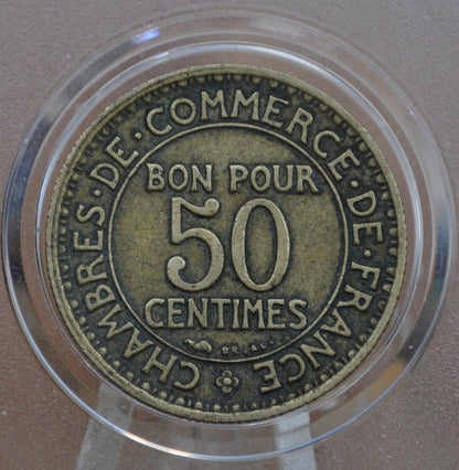 1920's French 1 Franc and 50 Centimes Coins - Choose by Date - Great Conditions - Bon Pour 1 Franc "Commerce Industrie"