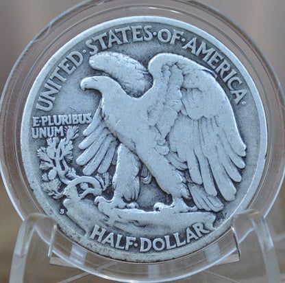 1933-S Walking Liberty Silver Half Dollar - F (Fine) Grade / Condition - San Francisco Mint - 1933S 1933 S Half Dollar - WLH 1933 S