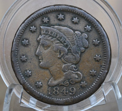 1849 Braided Hair Large Cent - Choose by Grade - 1849 Coronet Cent - 1849 US Large Cent - Braided Hair 1839 to 1857