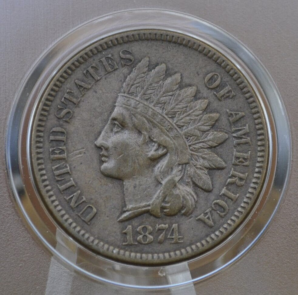 1874 Indian Head Penny - VG-XF (Fine to Extremely Fine) Condition / Grade - Choose by Grade - Great Date; perfect for collections- 1874 Cent