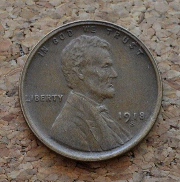 1918-S Wheat Penny - Choose By Grade / Condition, F-Xf - San Francisco Mint - Wwi Era Us Cent - 1918 S Wheat Ear Cent - 1918S