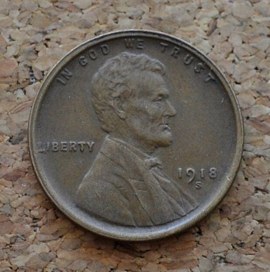 1918-S Wheat Penny - Choose By Grade / Condition, F-Xf - San Francisco Mint - Wwi Era Us Cent - 1918 S Wheat Ear Cent - 1918S