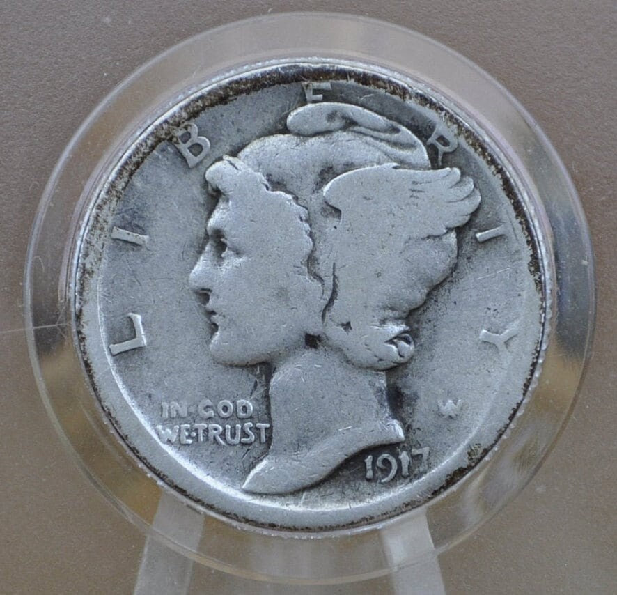 1917 Mercury Dime - Choose by Grade / Condition - Philadelphia Mint - 1917 Mercury Head - Silver Dime 1917