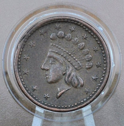 1864 Civil War Token - Union For Ever - XF (Extremely Fine) Condition - Indian Head 1864 Civil War Tokens