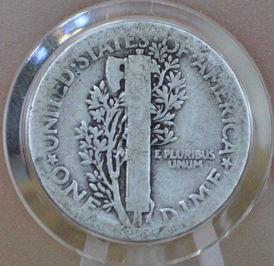 1919 Mercury Silver Dime - G-VG (Good to Very Good) Grade / Condition - Philadelphia Mint - 1919 P Winged Liberty Head Silver Dime 1919 P