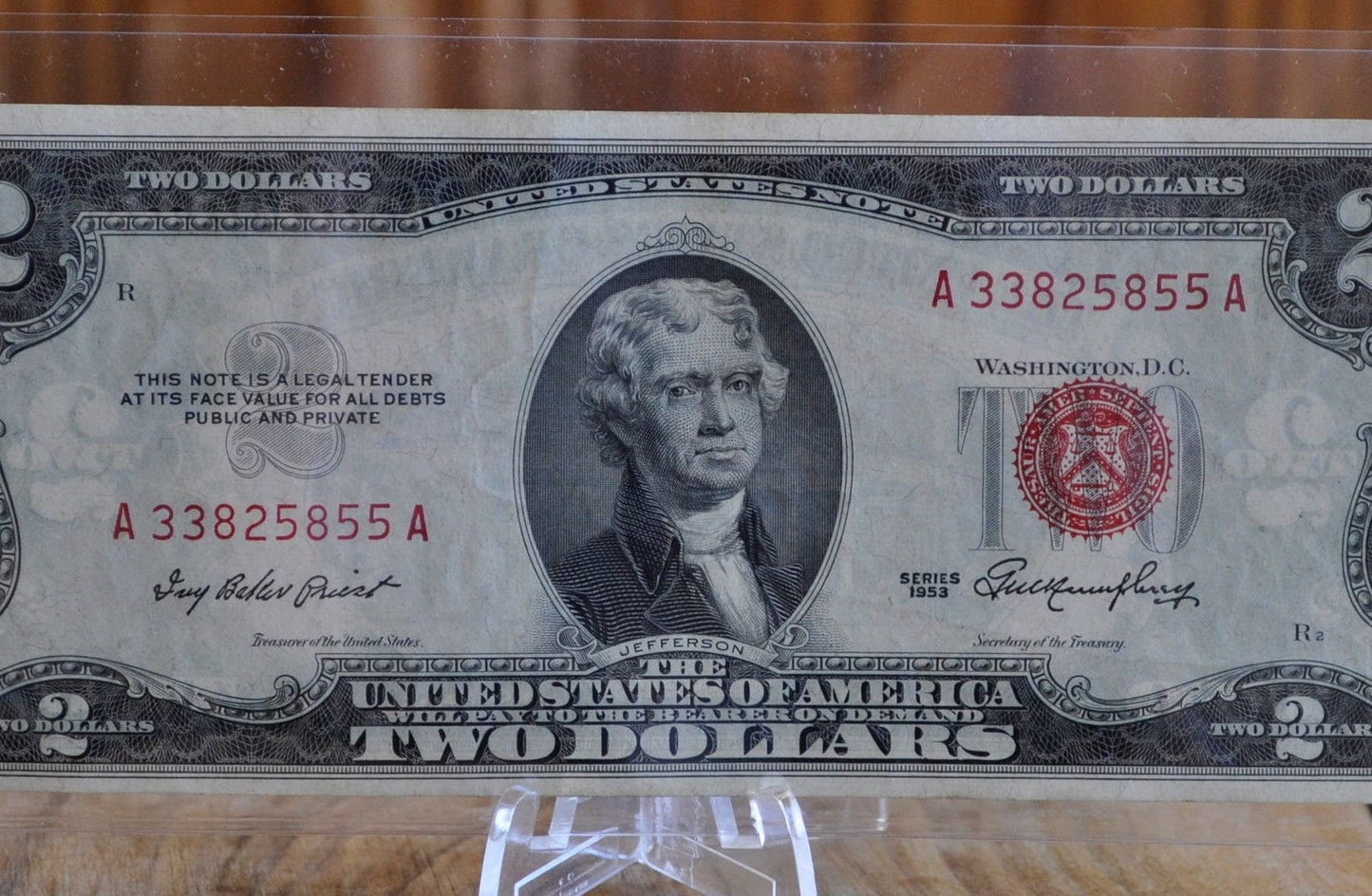 1953 Red Seal 2 Dollar Bill - ALL GRADES - Choose By Grade - 1953 Two Dollar United States Note 1953