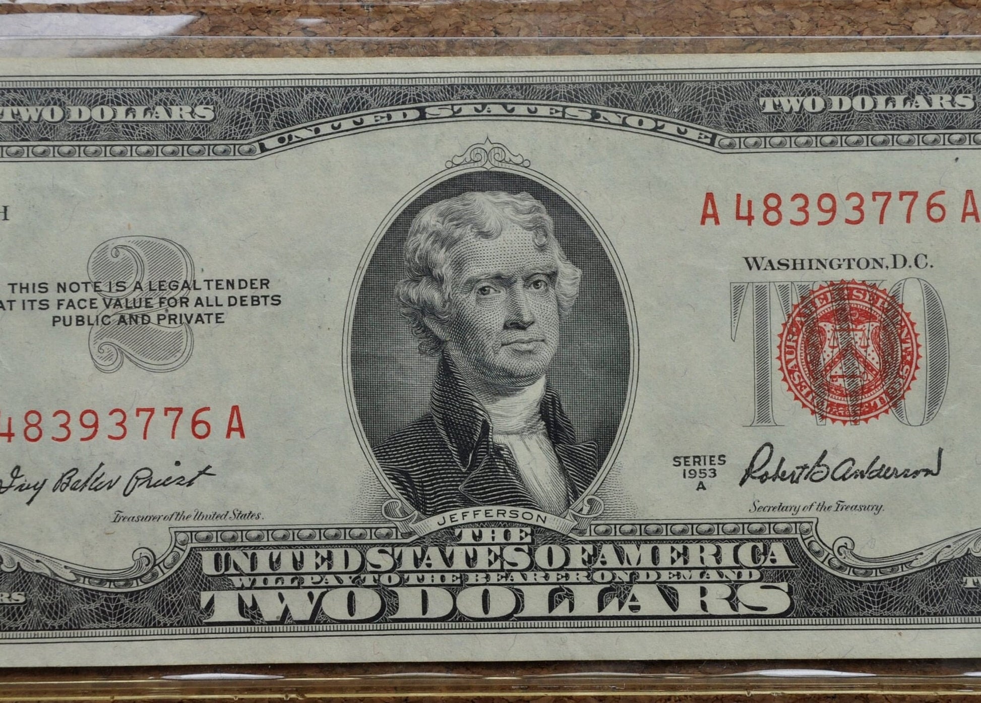 1953 Red Seal 2 Dollar Bill - ALL GRADES - Choose By Grade - 1953 Two Dollar United States Note 1953