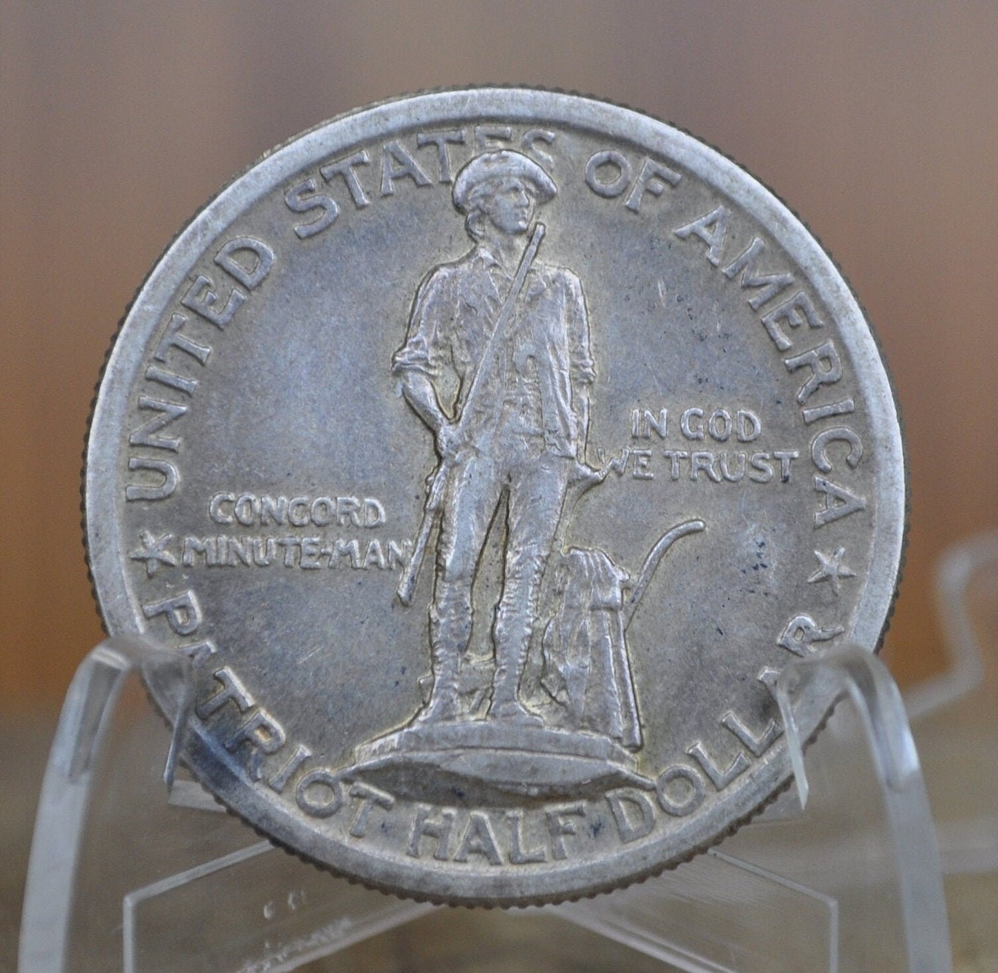 Authentic 1925 Patriot Half Dollar - VF-BU (Very Fine to Unc.) - Lexington-Concord Silver Commemorative Half Dollar Sesquicentennial Half