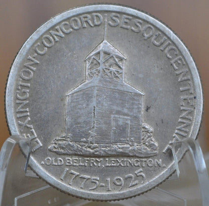 Authentic 1925 Patriot Half Dollar - VF-BU (Very Fine to Unc.) - Lexington-Concord Silver Commemorative Half Dollar Sesquicentennial Half