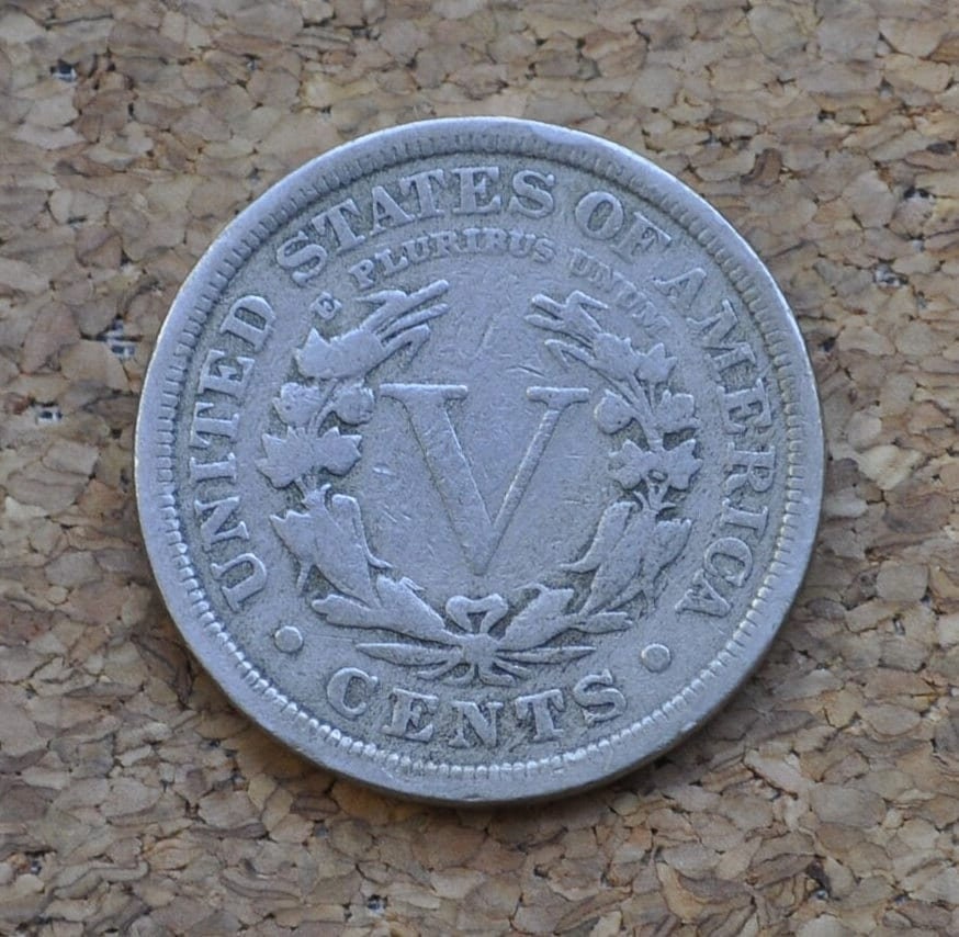 1912 Liberty Head Nickel 1912 V Nickel - VG (Very Good) - Liberty Nickel - Barber Design - 1912 Nickel - Collectible, Great for Jewelry