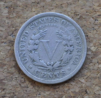 1912 Liberty Head Nickel 1912 V Nickel - VG (Very Good) - Liberty Nickel - Barber Design - 1912 Nickel - Collectible, Great for Jewelry