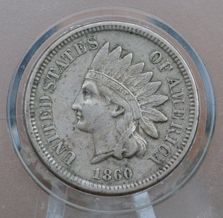 1860 Indian Head Penny - G-XF (Good to Very Fine), Choose by Grade -Round Bust 1860- Second year made - Indian Head Cent 1860 - Early Date