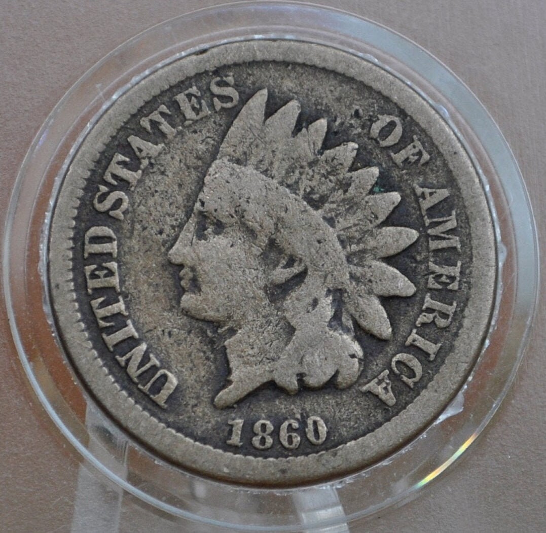 1860 Indian Head Penny - G-XF (Good to Very Fine), Choose by Grade -Round Bust 1860- Second year made - Indian Head Cent 1860 - Early Date