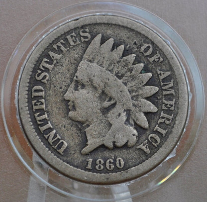 1860 Indian Head Penny - G-XF (Good to Very Fine), Choose by Grade -Round Bust 1860- Second year made - Indian Head Cent 1860 - Early Date