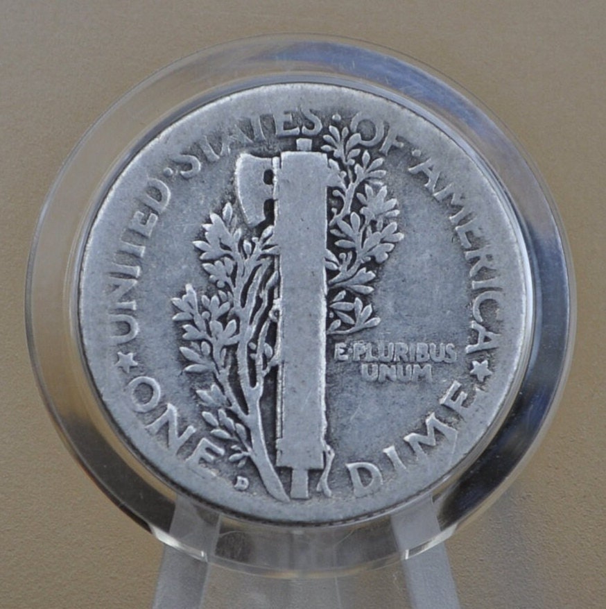 1924-D Mercury Silver Dime - VG (Very Good) Condition - Denver Mint - 1924 D Winged Liberty Head Silver Dime Mercury 1924 D