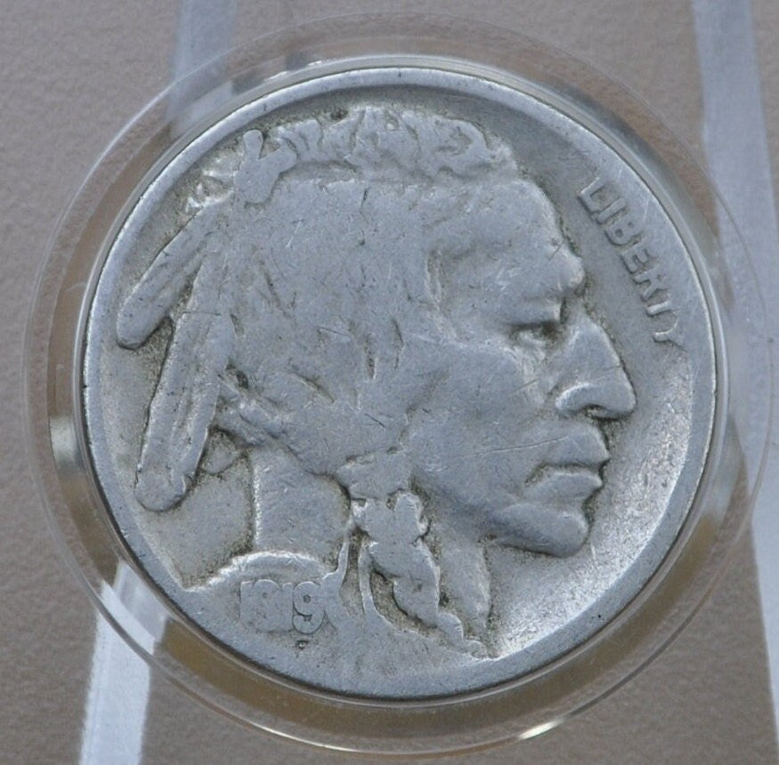 1919 Buffalo Nickel - VG-VF (Very Good to Very Fine); Choose by Grade - Philadelphia Mint - Clear Date - 1919P / 1919-P Indian Head Nickel