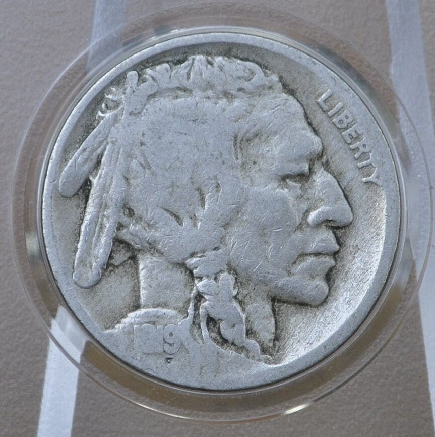 1919 Buffalo Nickel - VG-VF (Very Good to Very Fine); Choose by Grade - Philadelphia Mint - Clear Date - 1919P / 1919-P Indian Head Nickel