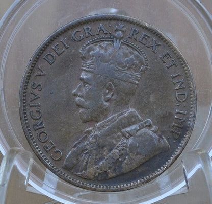1920 Canadian Cent - Choose by Grade - VF-XF (Very to Extremely Fine) - King George V One Cent Canada 1920 Large Size - 1920 Canadian Penny