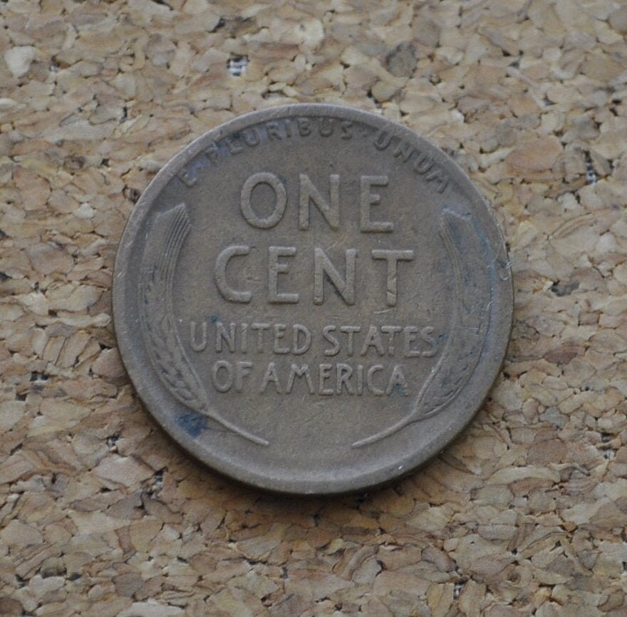 1913-D Wheat Penny - F (Fine) Grade / Condition - Early Date - 1913D Wheat Cent - Denver Mint - Wheat Ear Cent 1913 D - WW1 Era Coin