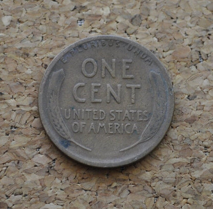 1913-D Wheat Penny - F (Fine) Grade / Condition - Early Date - 1913D Wheat Cent - Denver Mint - Wheat Ear Cent 1913 D - WW1 Era Coin