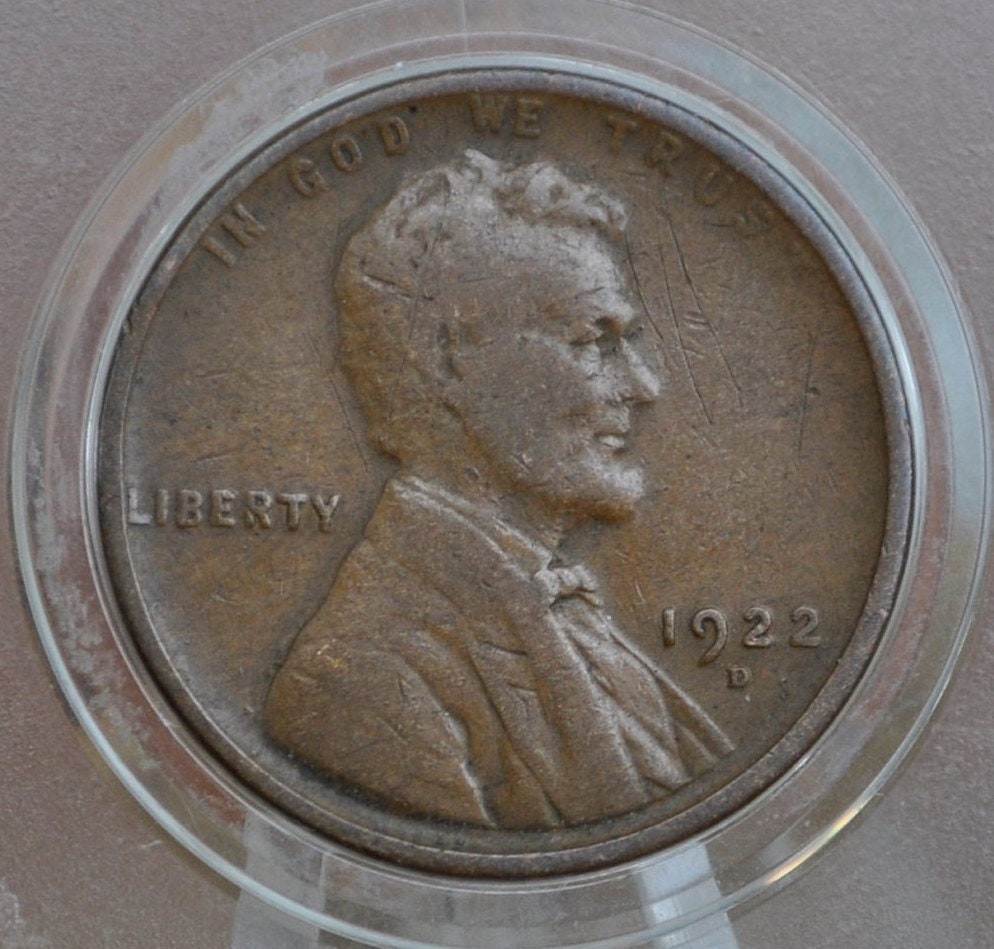 1922-D Wheat Penny - Vg-F (Very Good To Fine) Grade / Condition - Denver Mint - 1922 D Wheat Ear Cent - 1922 D Penny Wheat Back - Key Date