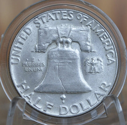 1956 Franklin Half Dollar- XF/AU (Extra Fine to About Uncirculated) - Good Date - 1956P Silver Half Dollar - Philadelphia Mint