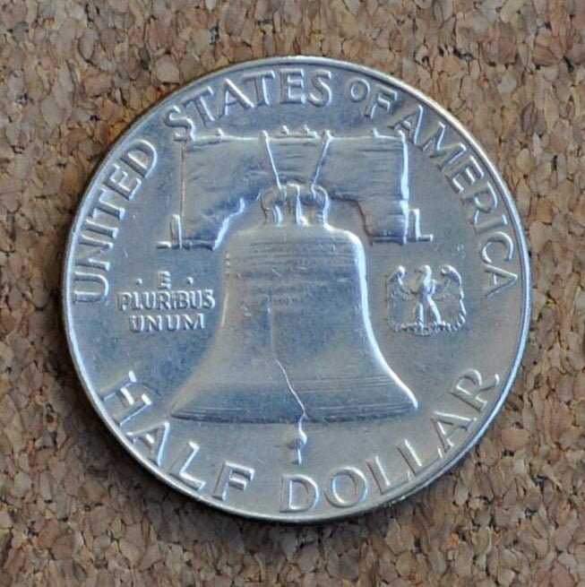 1956 Franklin Half Dollar- XF/AU (Extra Fine to About Uncirculated) - Good Date - 1956P Silver Half Dollar - Philadelphia Mint