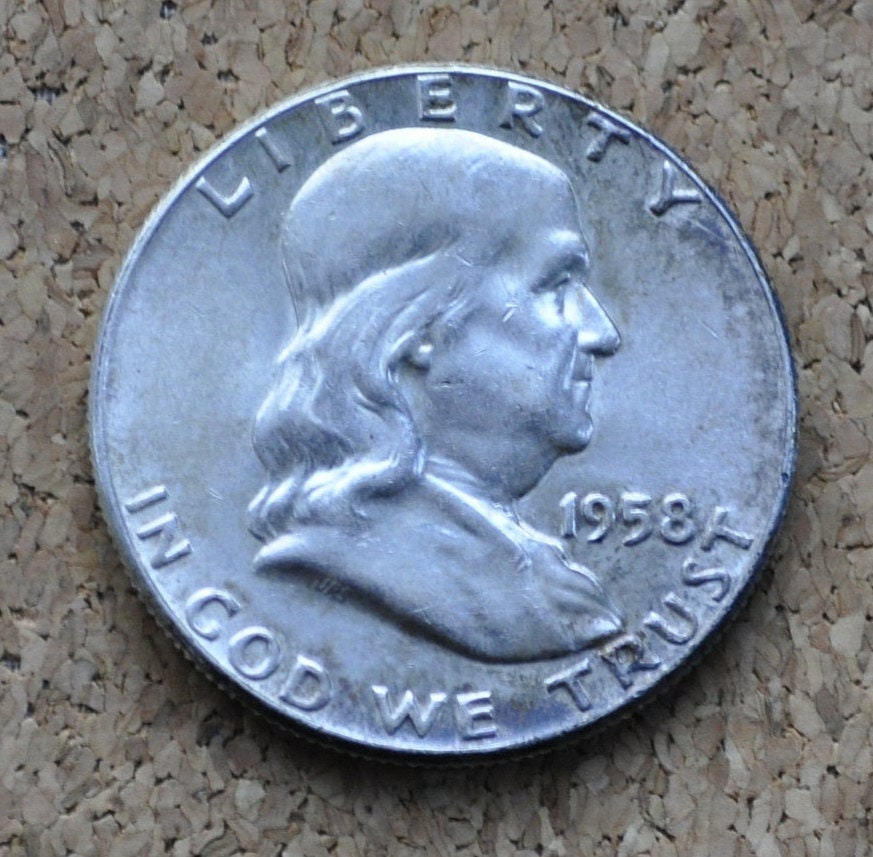 1958 P&D Franklin Half Dollar - Choose by Mint and Grade - 1958 D Franklin Silver Half Dollar 1958 P Franklin Silver Half Dollar