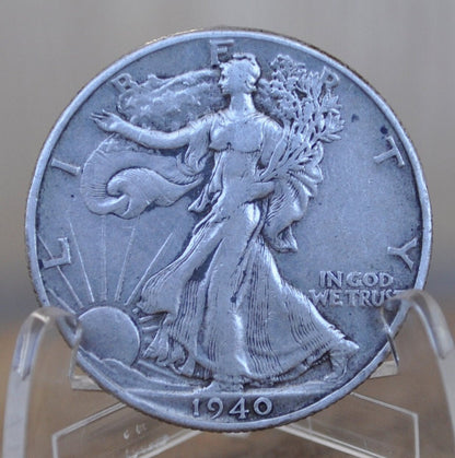 1940 Walking Liberty Silver Half Dollar - Choose by Grade / Condition - Philadelphia Mint - 1940P, 1940-P Walking Liberty 1940 WLH