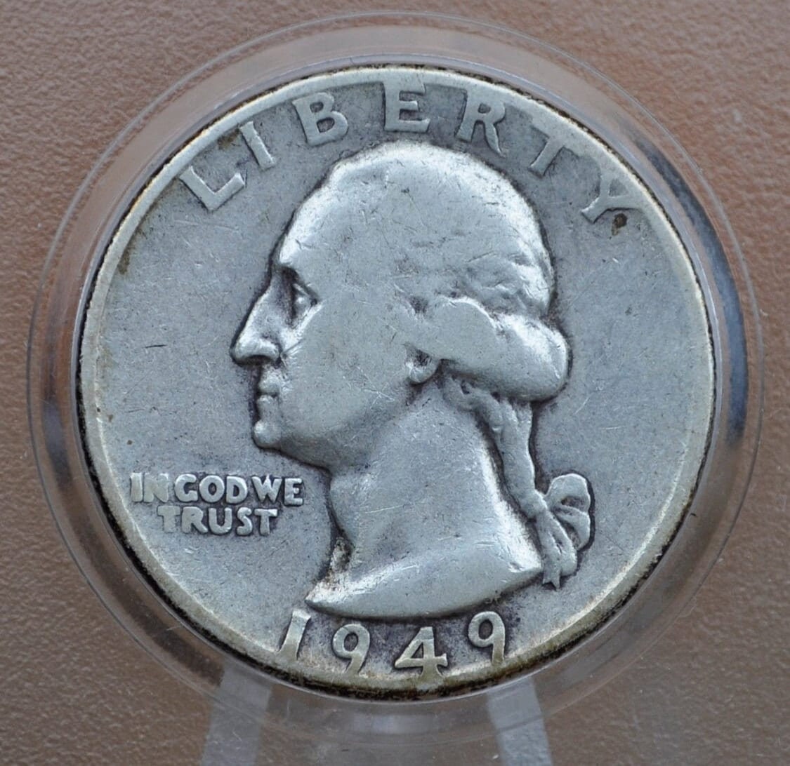 1949 D Washington Silver Quarter - Better Date - F-XF Grades; Choose by Grade - Denver Mint - 1949 D Quarter - 1949 Washington Quarter