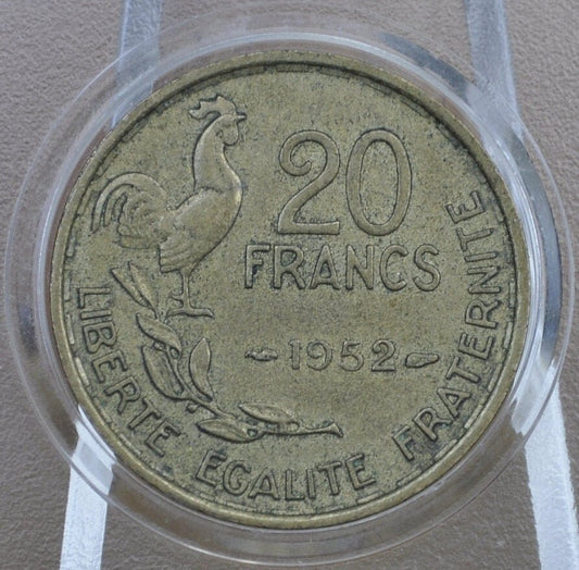 1950&#39;s 20 Franc French Coin- Pre-Euro -20 Franc-BEAUTIFUL Condition- Choose by year- Great for Collections, Cosplay and Jewelry