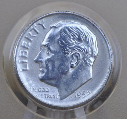 1952-D Roosevelt Silver Dime - Circulated to BU Grade / Condition - Denver Mint - 1952 D Roosevelt Dime 1952 D Dime